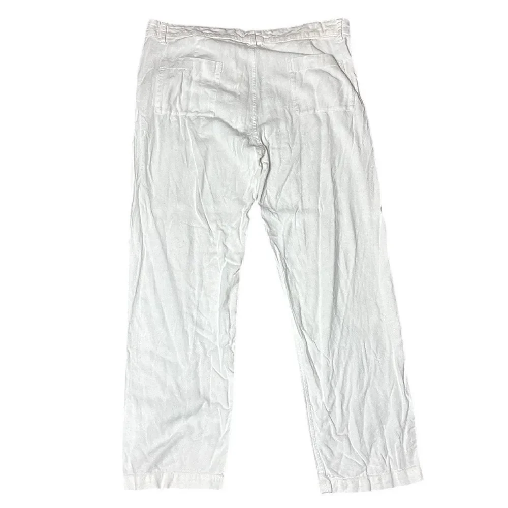 Kenny flowers men’s xl the casa Blanca white linen blend vacation pants